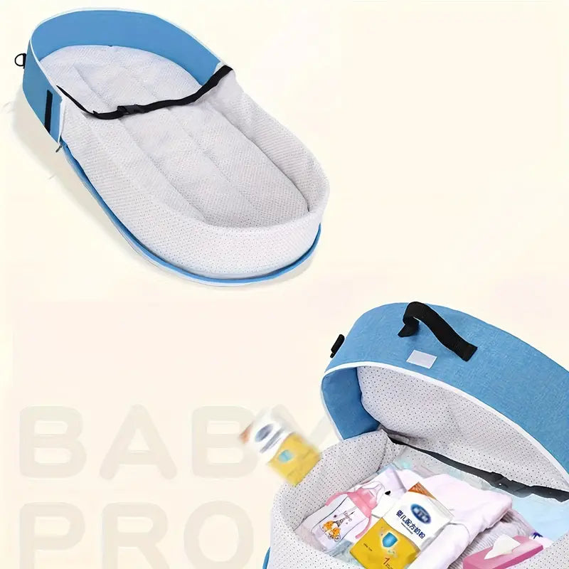 Lit de voyage pliable pour bébé avec moustiquaire - Protection et confort.