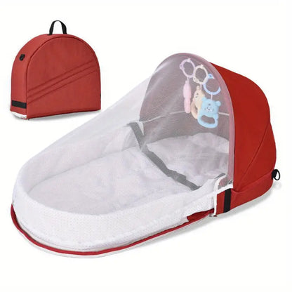 Lit de voyage pliable pour bébé avec moustiquaire - Protection et confort.