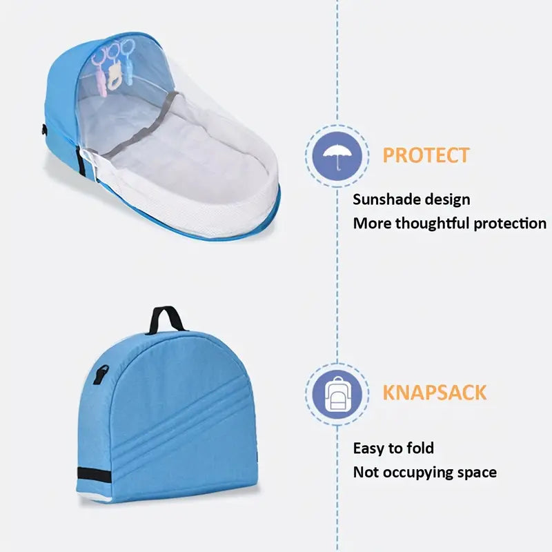 Lit de voyage pliable pour bébé avec moustiquaire - Protection et confort.